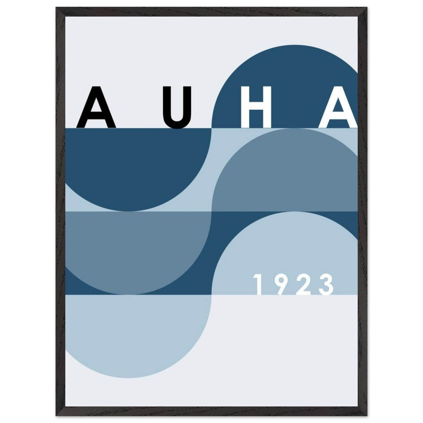 Bauhaus-Style Abstract Poster - The Blue Tunnel Modern Art Print in Various Sizes & Finishes - Vibrantwalls