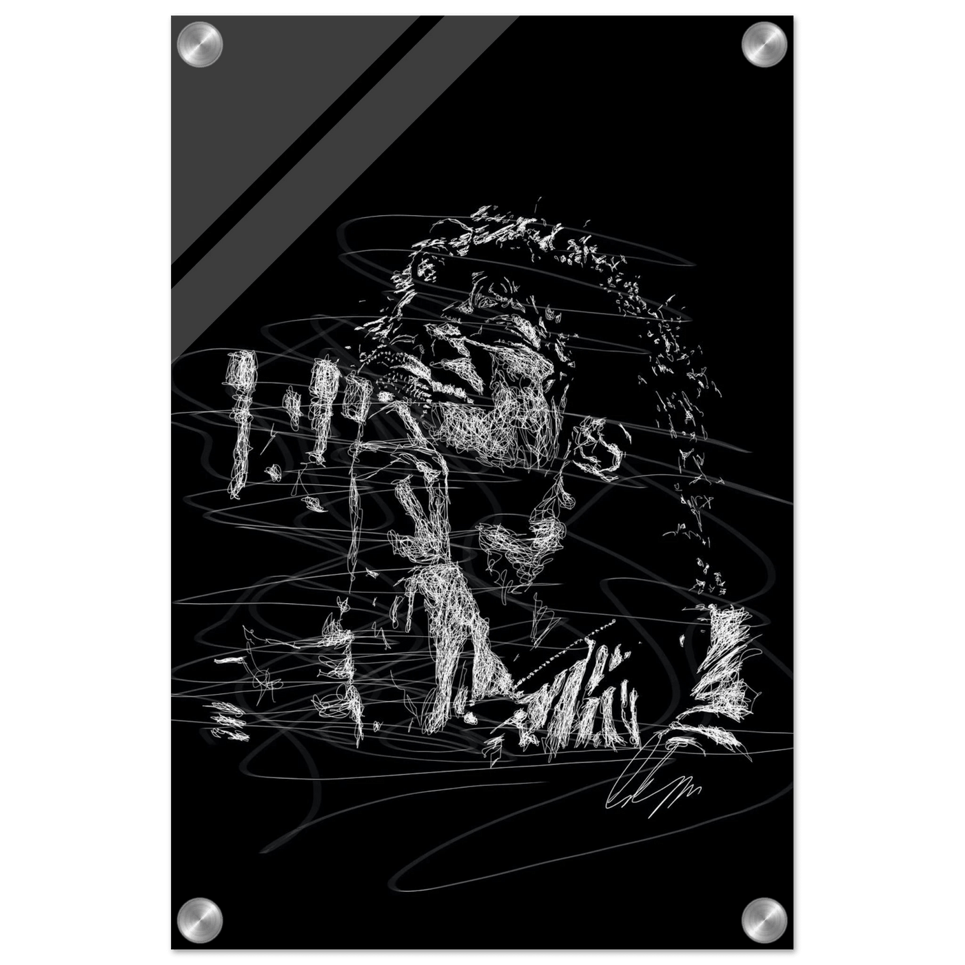 Michael Jackson Acrylic Print - Abstract Black & White Sketch Modern Wall Art in Multiple Sizes - Vibrantwalls