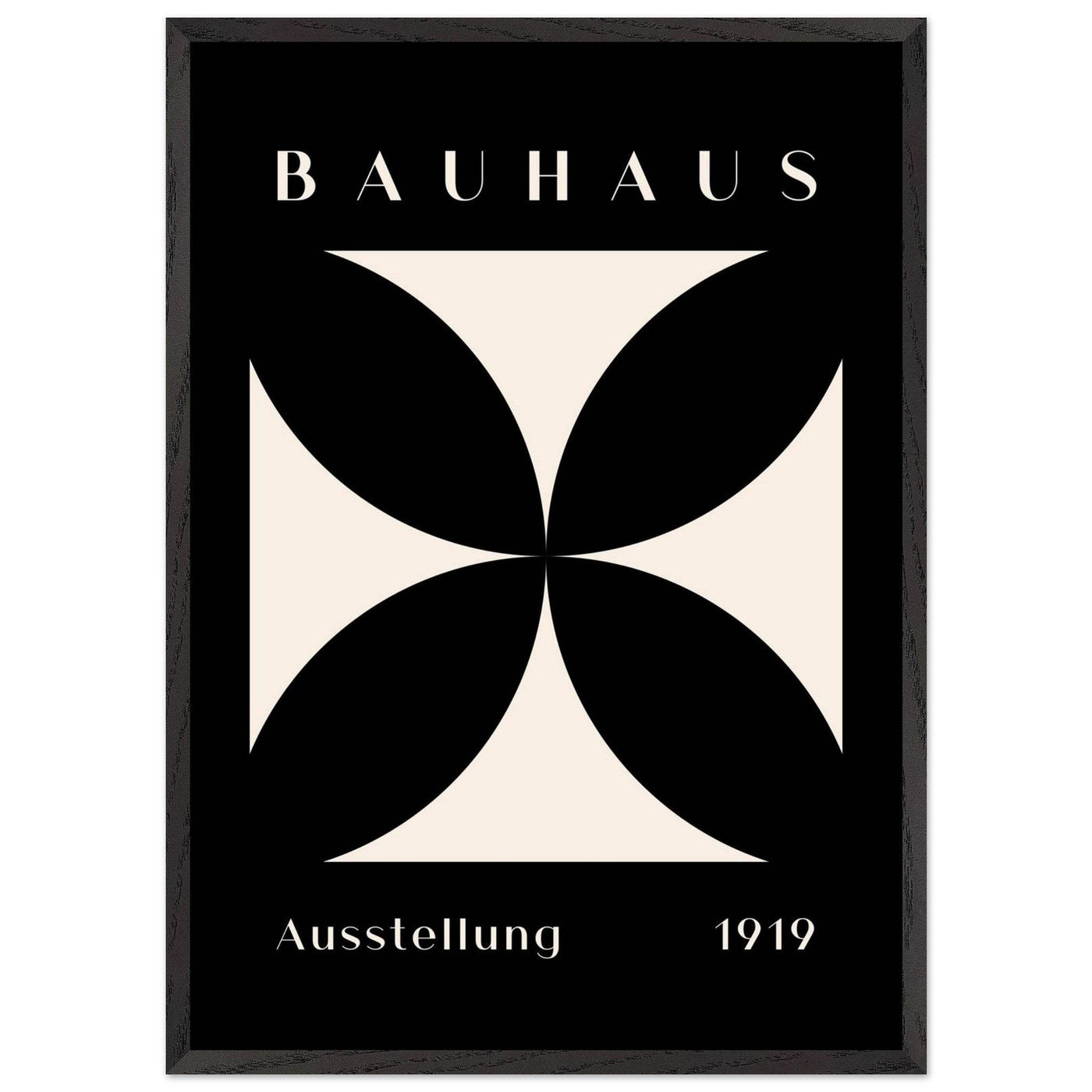 Bauhaus Ausstellung 1919 Black & Cream Minimalist - Vibrantwalls