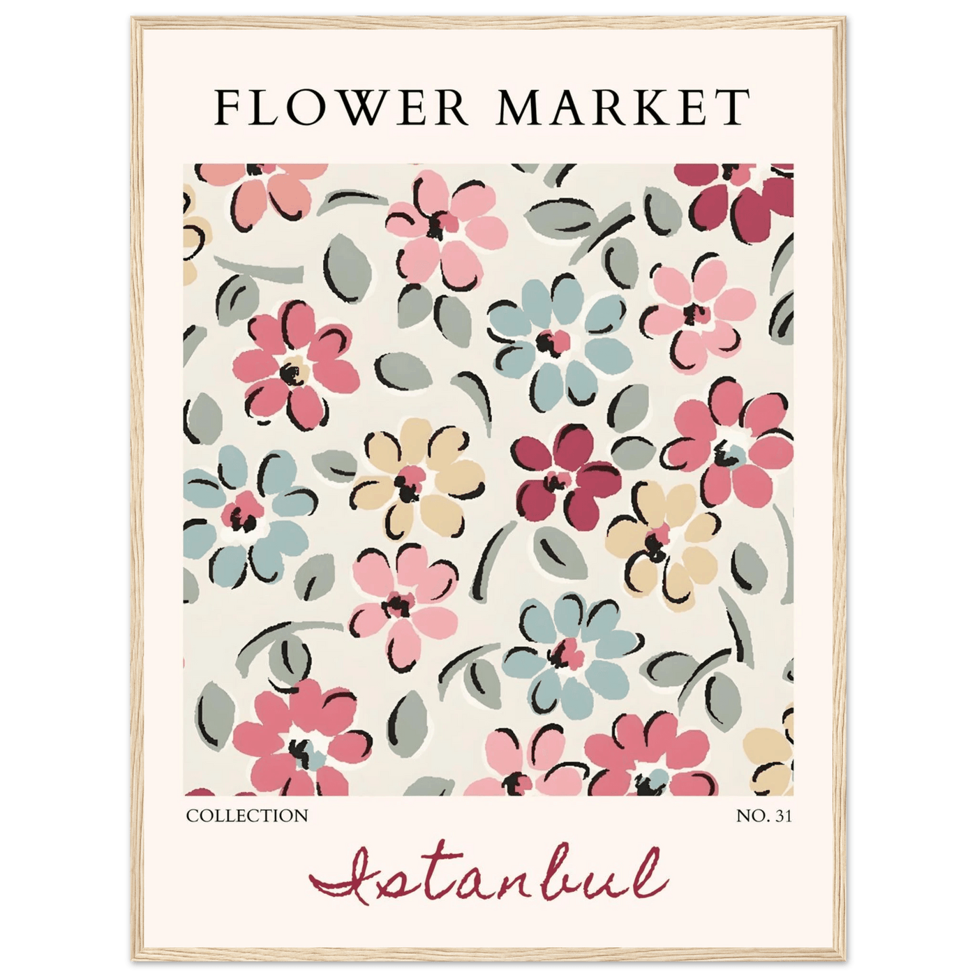 Flower Market Istanbul Art Print – Vibrant Floral Abstract Framed Poster | Ready-to-Hang Decor - Vibrantwalls