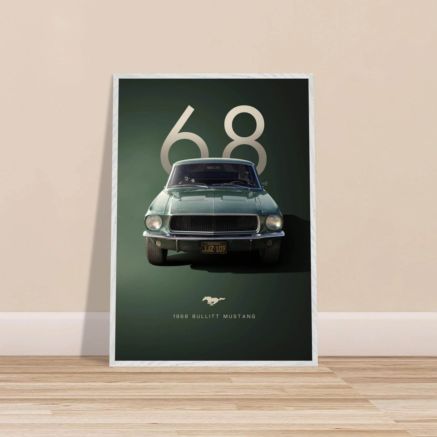 1968 Bullitt Mustang GT - 50th Anniversary Framed Poster | Iconic Automotive Art, Ready-to-Hang - Vibrantwalls