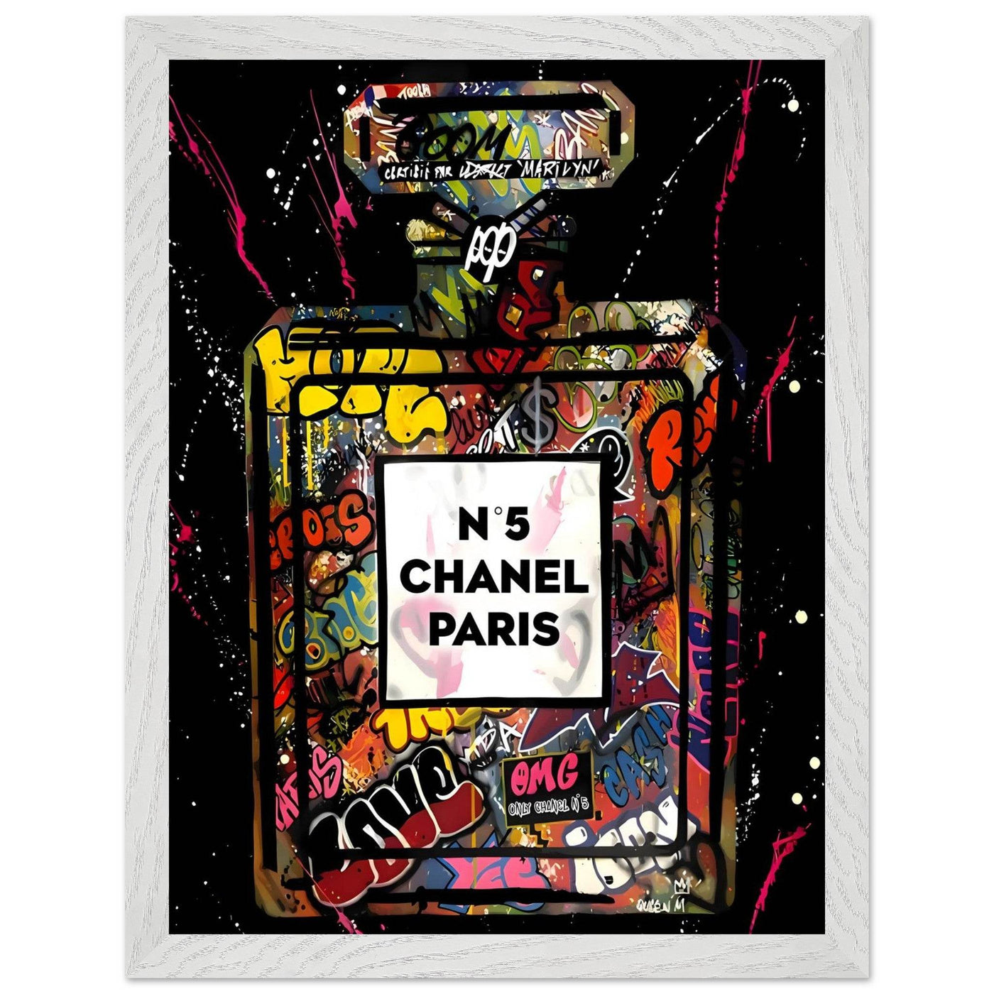 Coco Mademoiselle Chanel Perfume Pop Art Graffiti Print - Iconic Scent, Street Style Art Piece in Your Choice of Frame - Vibrantwalls