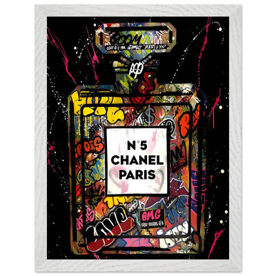 Coco Mademoiselle Chanel Perfume Pop Art Graffiti Print - Iconic Scent, Street Style Art Piece in Your Choice of Frame - Vibrantwalls