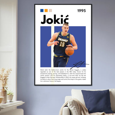 Nikola Jokic Joker Nuggets Minimalist Art Print Vibrantwalls