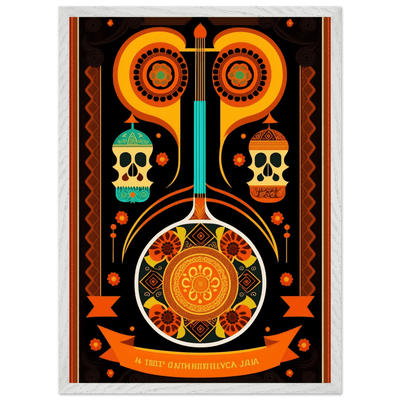 Vibrant Day of the Dead Guitar - Vibrantwalls