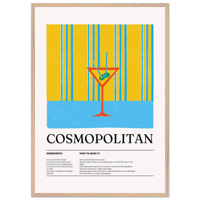 Cosmopolitan Cocktail Recipe City Chic Bar Print - Vibrantwalls