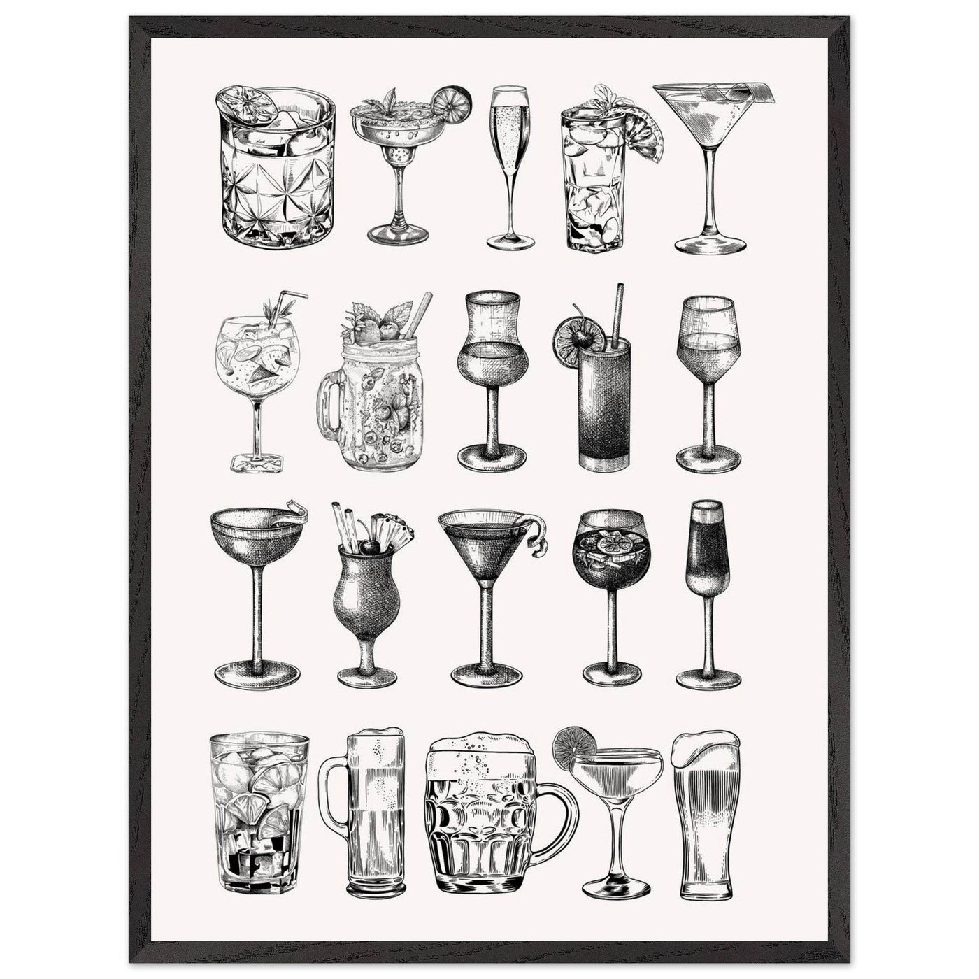 Gin Tonic Cocktail Recipe Vintage Style Art - Vibrantwalls