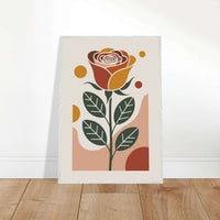 Boho Rose Floral Abstract Botanical Wall Art - Vibrantwalls