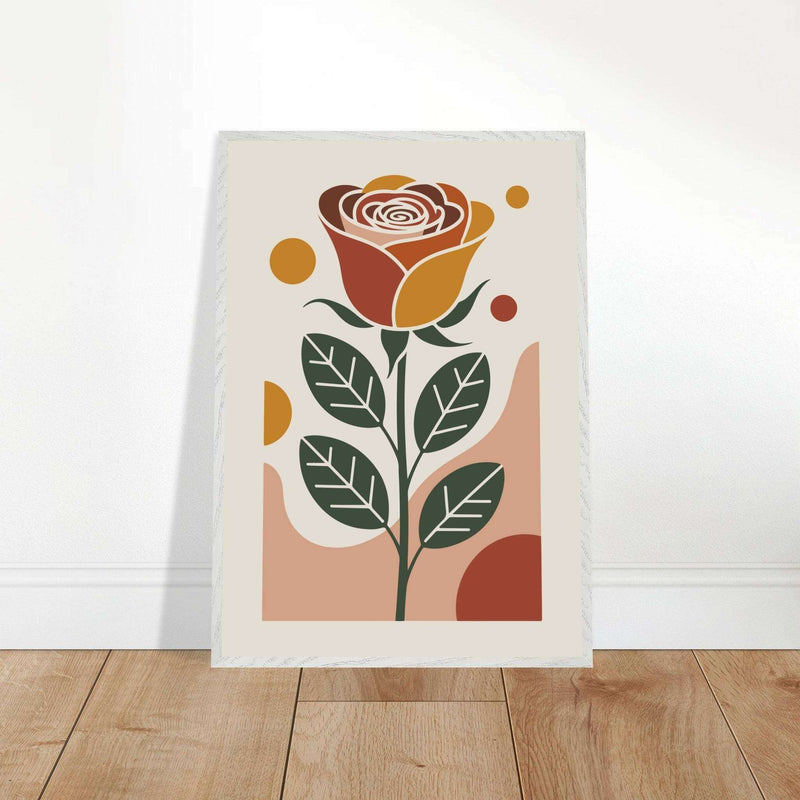 Boho Rose Floral Abstract Botanical Wall Art - Vibrantwalls