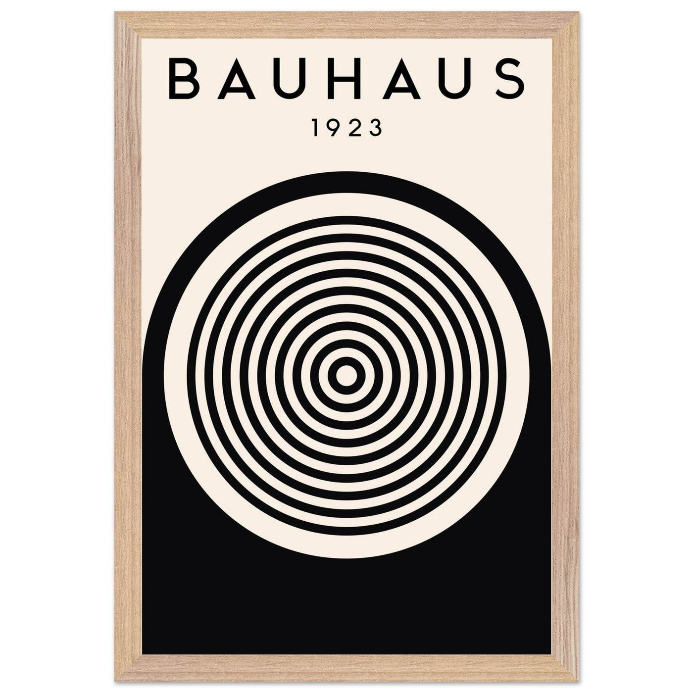 Bauhaus Black and White Art - Concentric Circle Design - Vibrantwalls