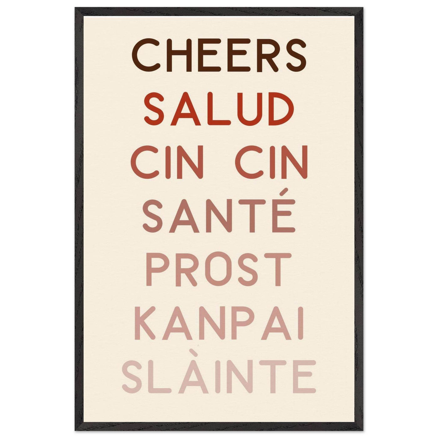 Cheers Poster | Multi-Language Toast - Vibrantwalls
