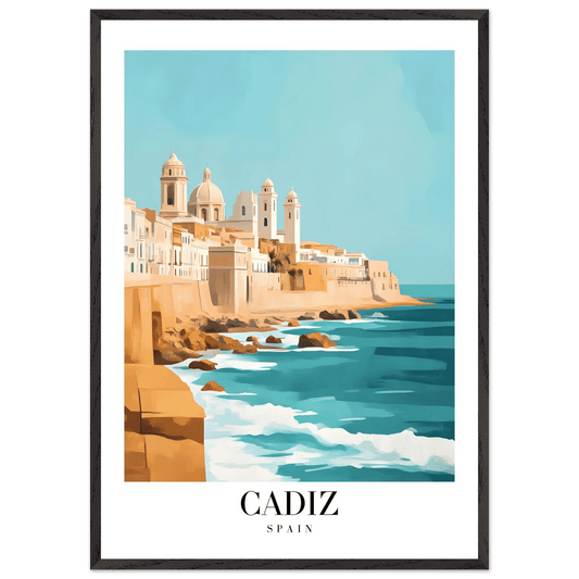 Cadiz Spain Coastal Charm Vintage Travel Poster - Wall Art - Vibrantwalls