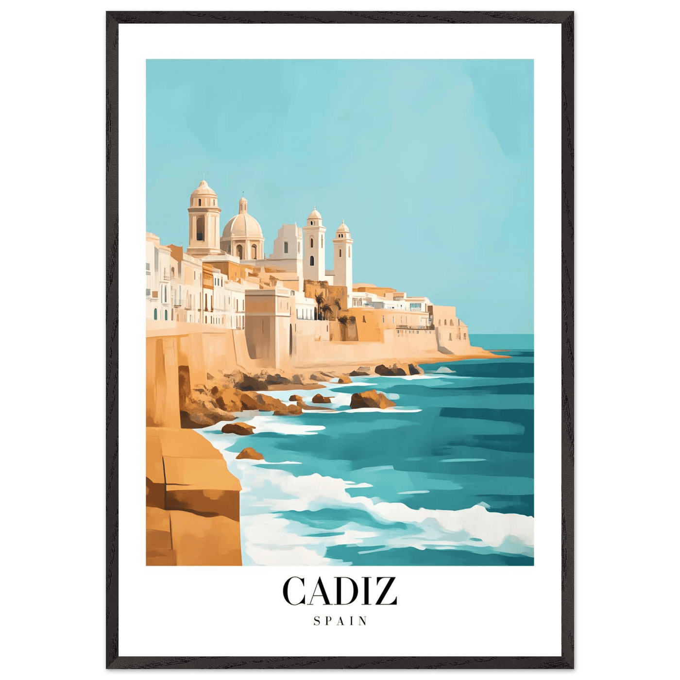 Cadiz Spain Framed Poster – Coastal Charm & Vintage Travel Wall Art with Wooden Frame - Vibrantwalls