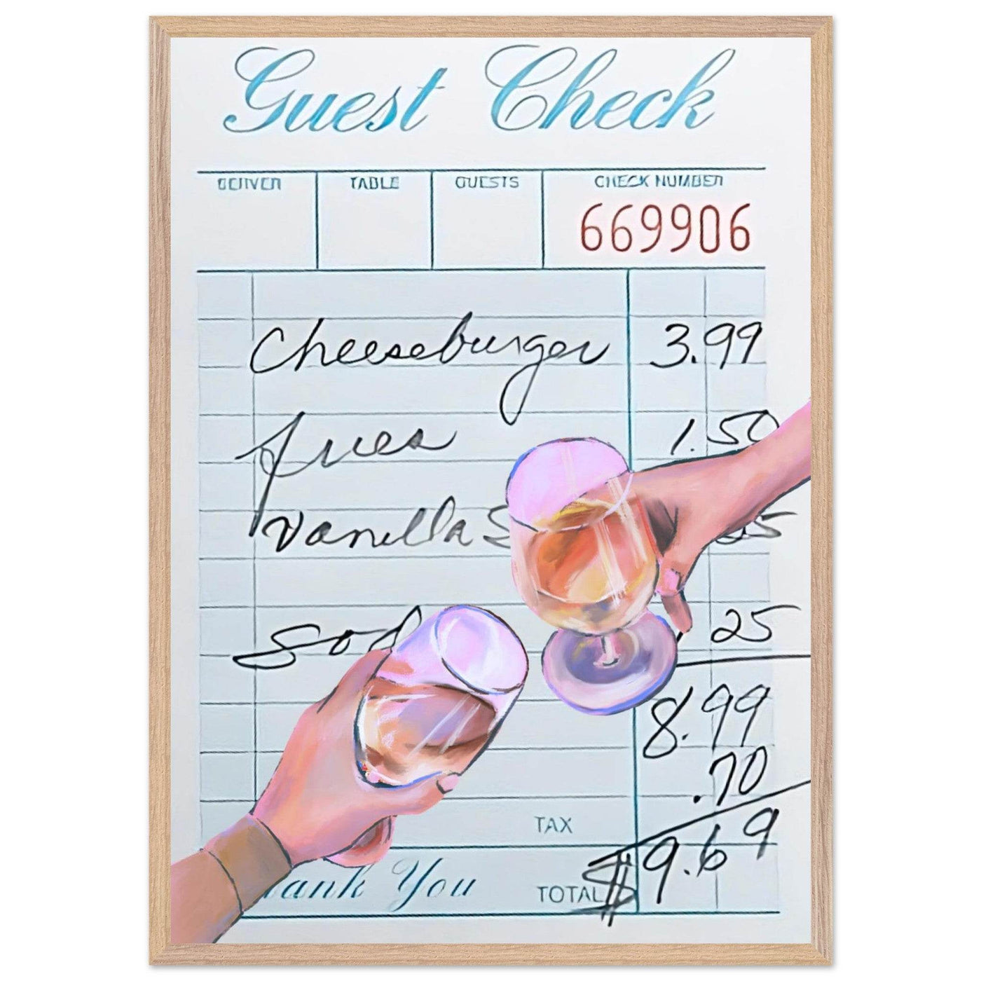 Guest Check & Cocktail Toast - Vibrantwalls