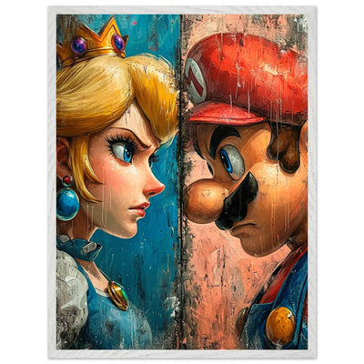 Mario & Peach Pop Art Mounted Framed Poster – Iconic Clash, Eco-Friendly, Ready to Hang - Vibrantwalls