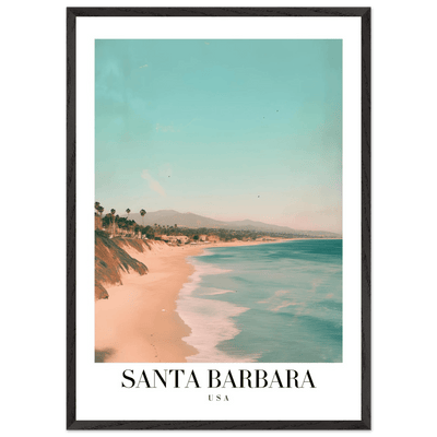 Santa Barbara USA Framed Poster – Pastel Beach Travel Wall Art in Your Choice of Frame - Vibrantwalls