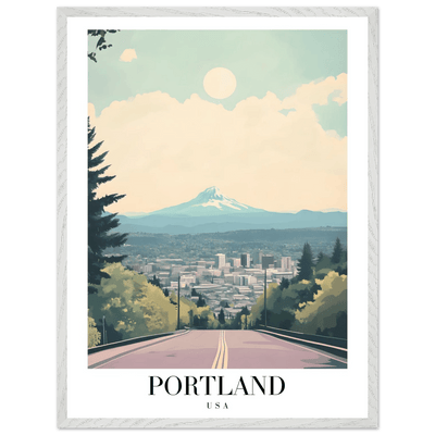 Portland Oregon Framed Poster – Mid-Century Modern Travel Art with Your Choice of Frame - Vibrantwalls