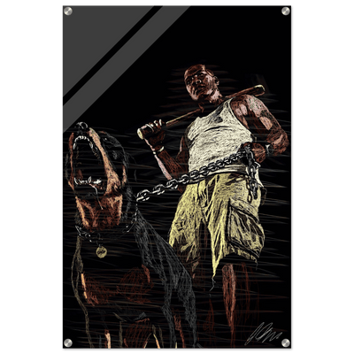 Connor McGregor & Rottweiler Sketch Acrylic Print – Dynamic, Modern, Conversation-Starting Wall Art - Vibrantwalls