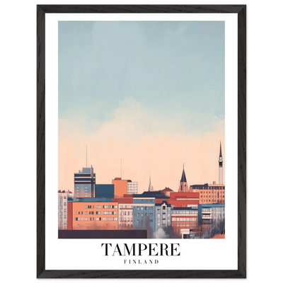 Tampere Finland Framed Poster – Modern Cityscape Wall Art with Customizable Wooden Frame - Vibrantwalls