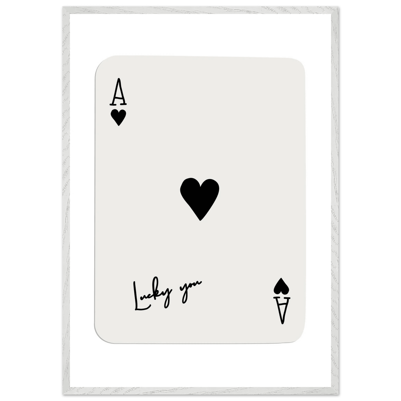 Lucky Ace of Hearts Framed Poster Art - Playful Poker Card Print in Eco-Friendly Wood Frame - Vibrantwalls