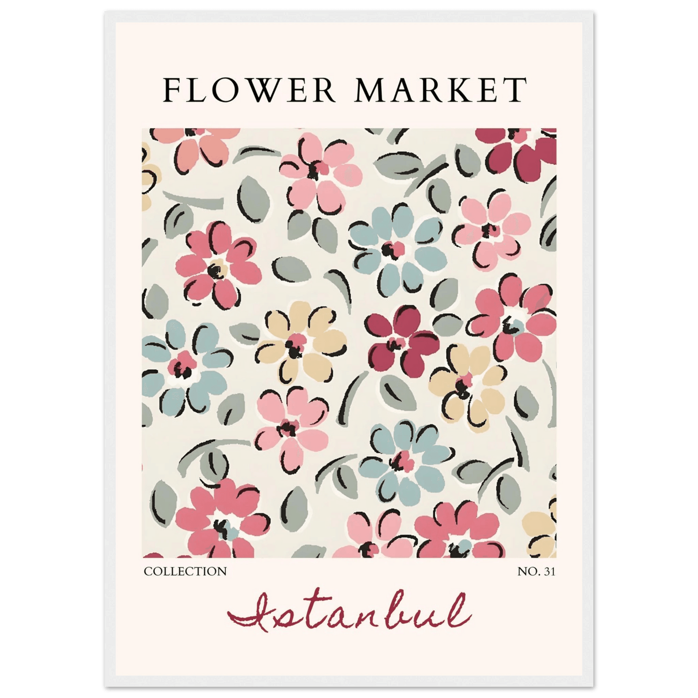 Flower Market Istanbul Art Print – Vibrant Floral Abstract Framed Poster | Ready-to-Hang Decor - Vibrantwalls
