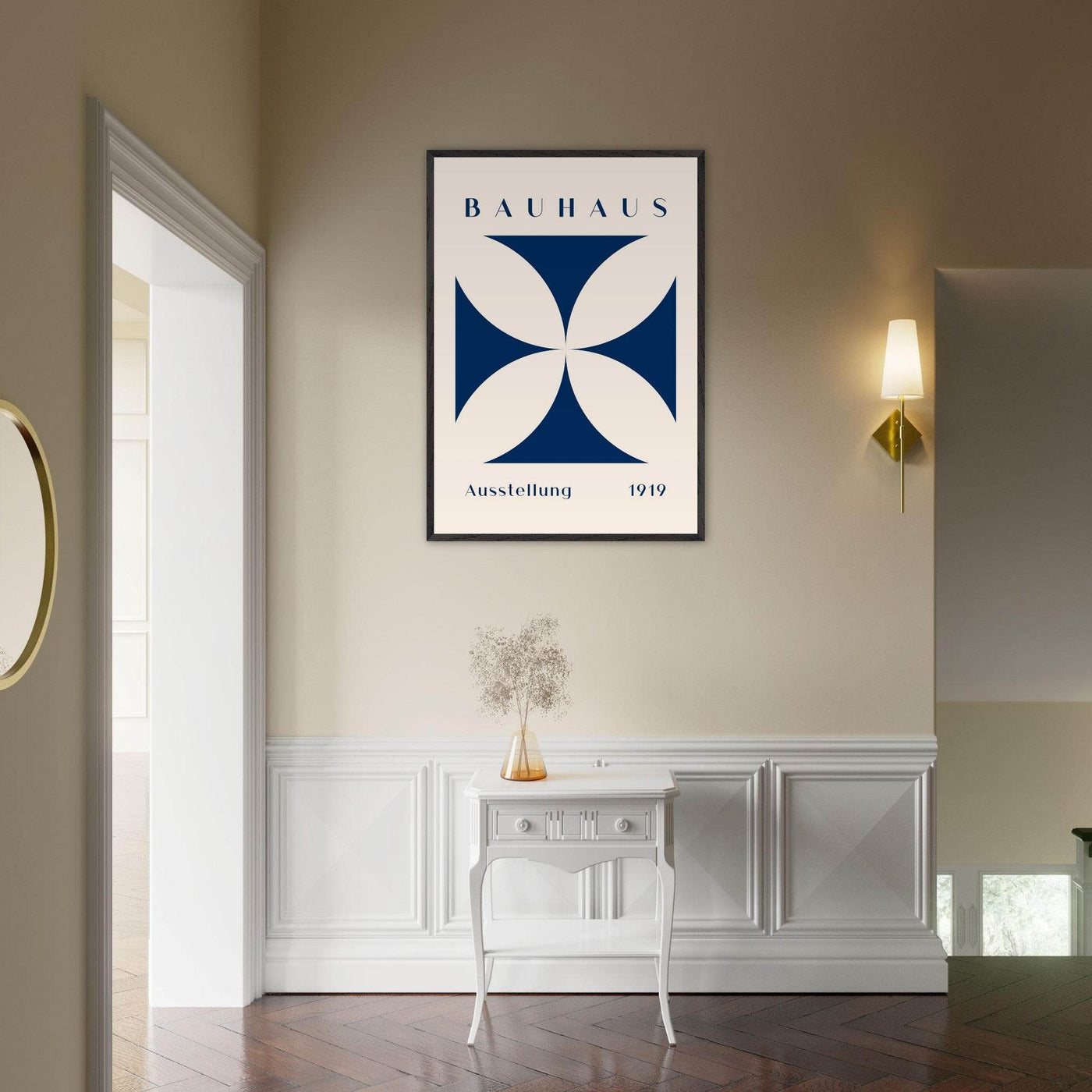 Bauhaus Exhibition 1919 - Navy Cream - Vibrantwalls