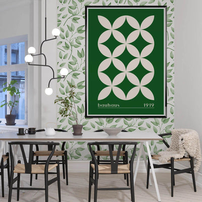 Bauhaus 1919 Green & Beige - Vibrantwalls