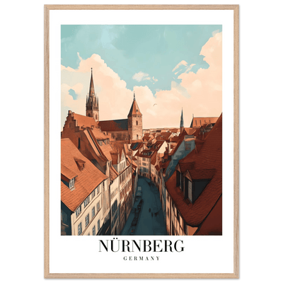Nürnberg Germany Framed Poster – Vintage Travel Wall Art with Wooden Frame - Vibrantwalls