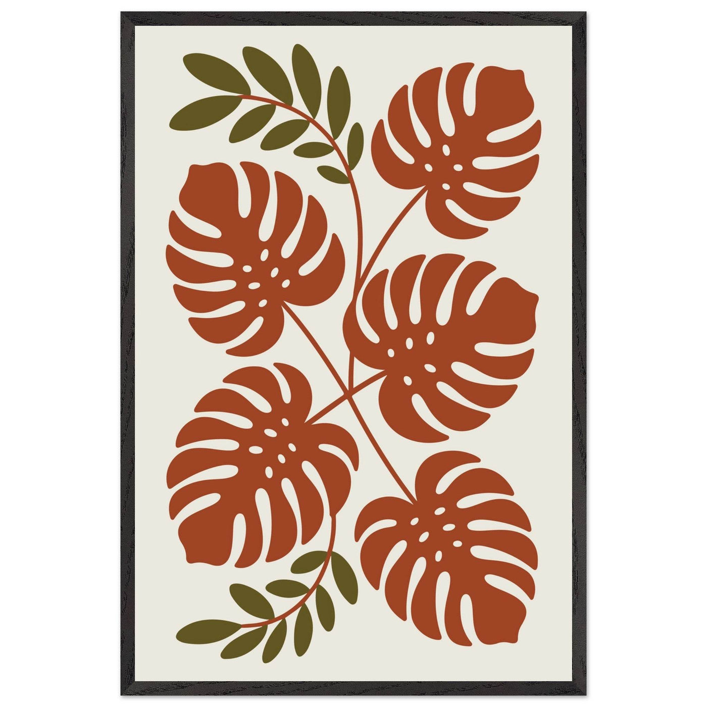 Monstera Leaf Composition in Terracotta Tones - Vibrantwalls
