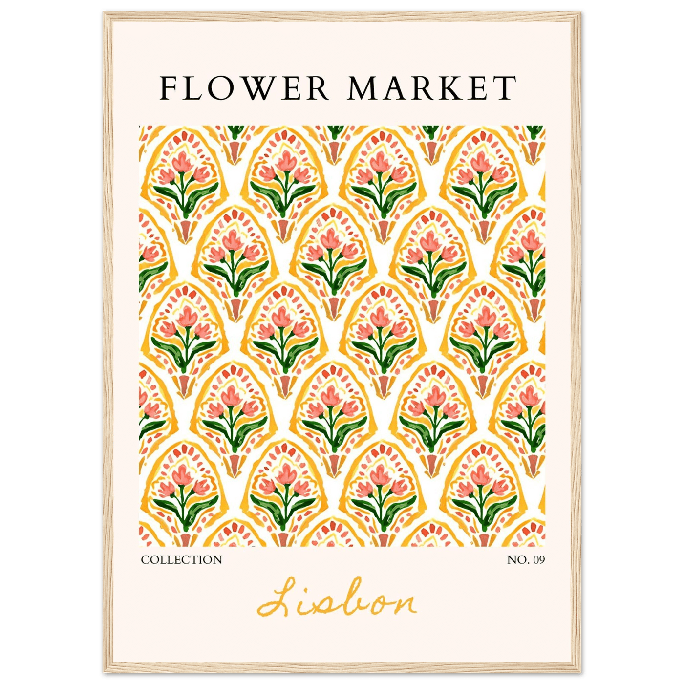 Lisbon Flower Market Framed Poster – Vibrant Floral Art Print | Ready-to-Hang Wall Decor - Vibrantwalls