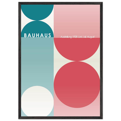 Bauhaus Retro Art Print in Teal and Coral for Unique Retro Decor - Vibrantwalls