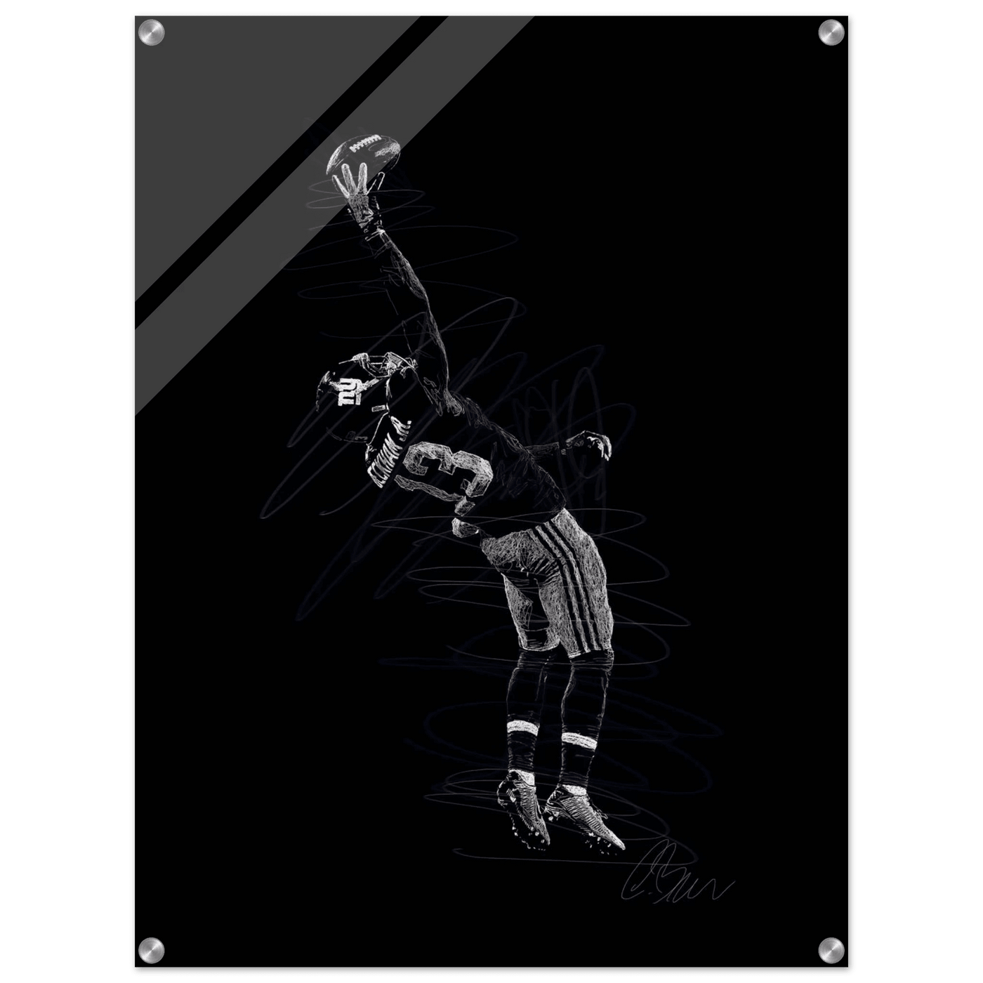 Dynamic Football Player Acrylic Print – Modern Sport Art, Vibrant & Durable Wall Decor in Multiple Sizes - Vibrantwalls