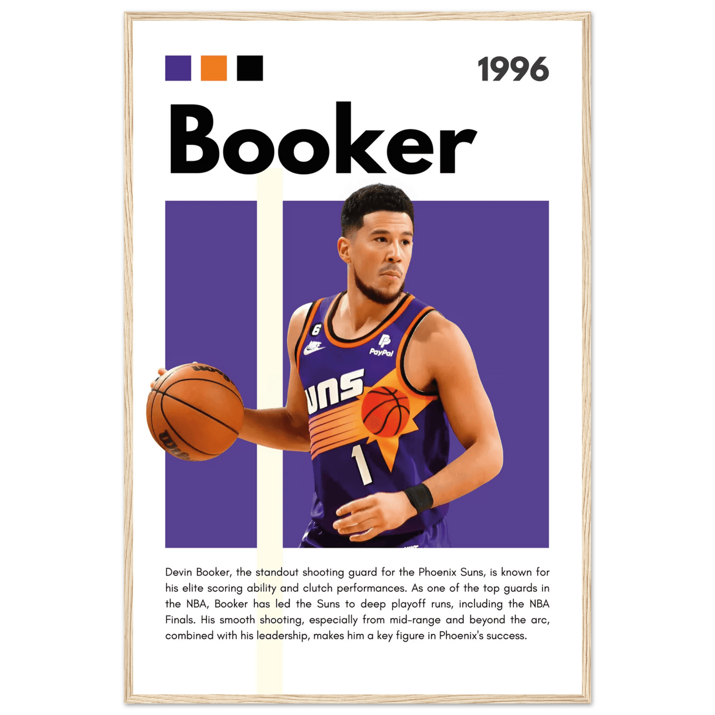 Devin Booker Phoenix Suns Modern Art Print - Vibrantwalls