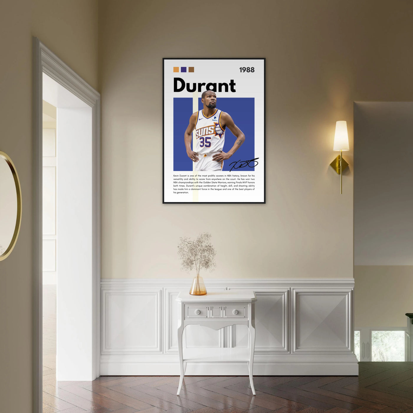 Kevin Durant Slim Reaper Suns Framed Poster Vibrantwalls