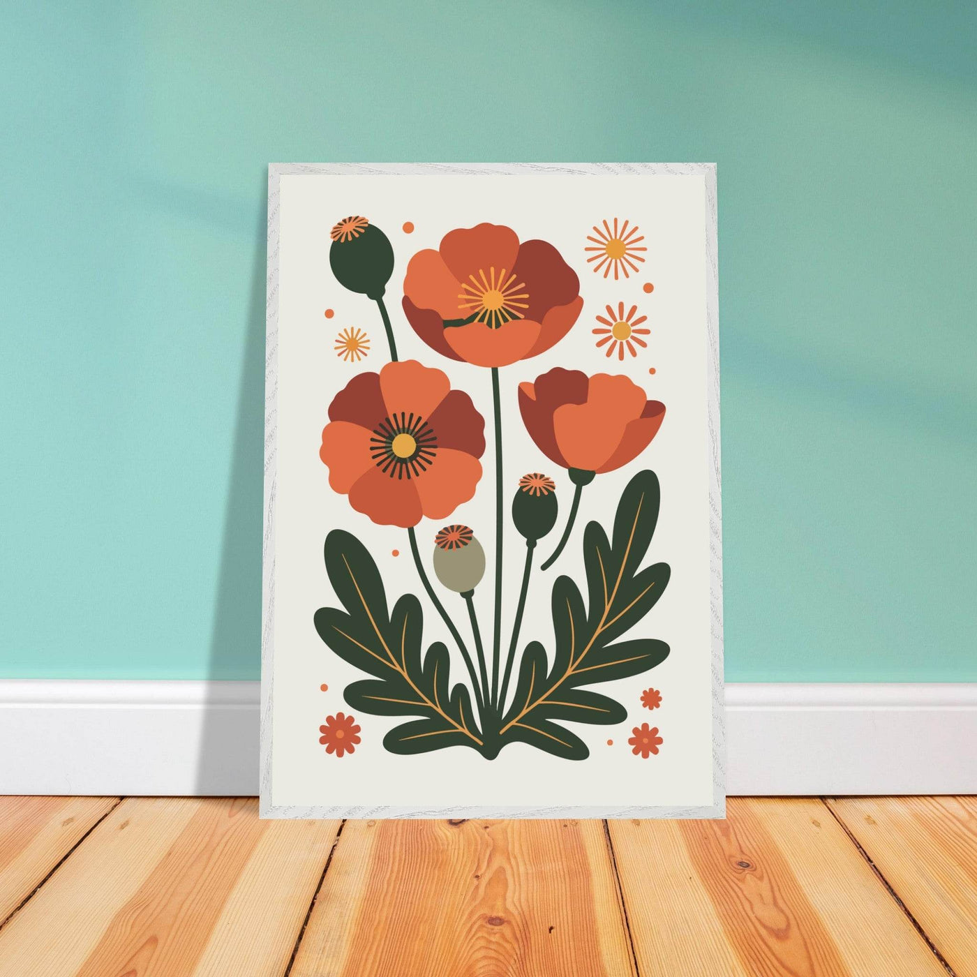 Abstract Floral Bloom Terracotta Earth Tones - Vibrantwalls
