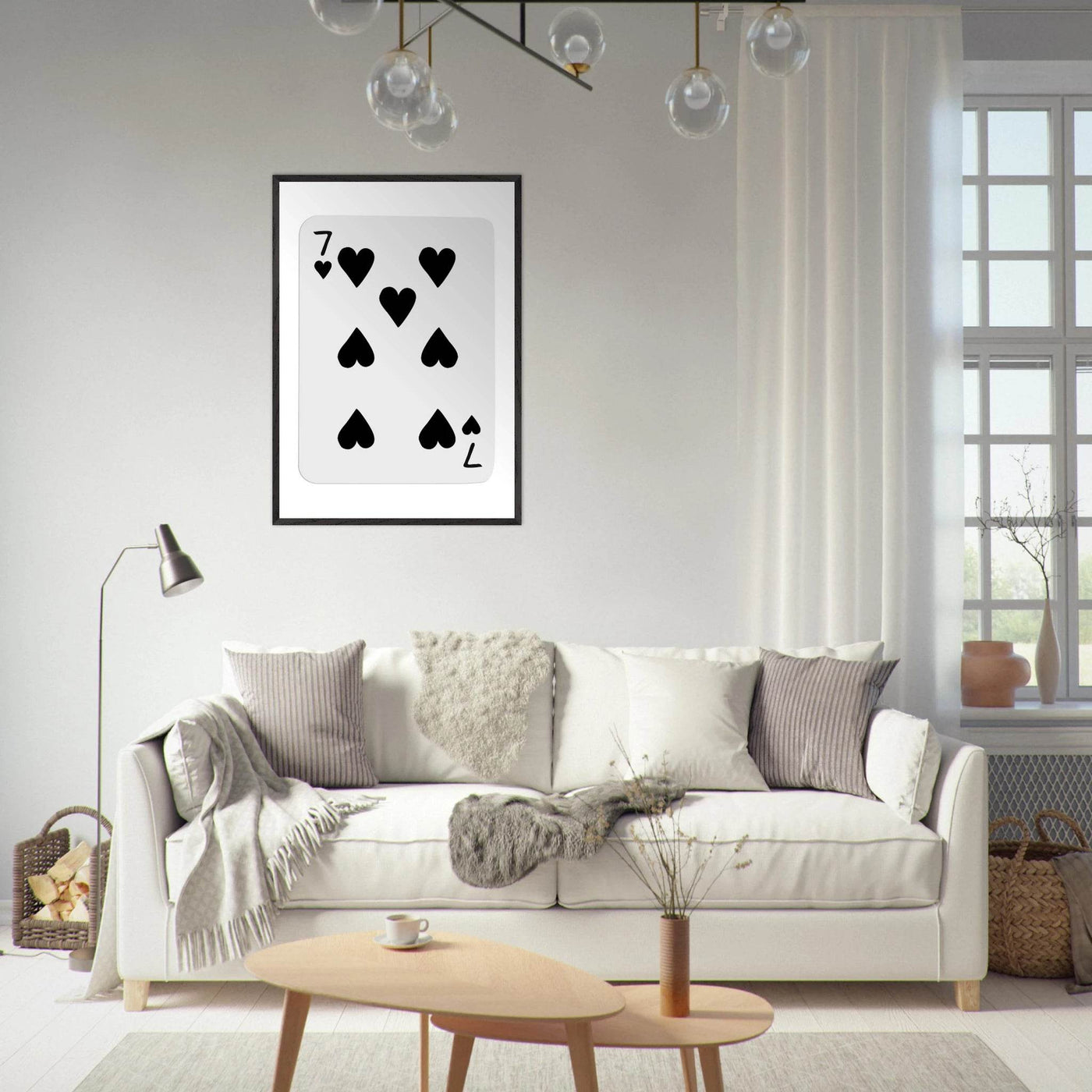 Seven of Spades Poker Card Print - Mounted & Framed Wall Art, Eco-Friendly Wood Frame in Multiple Finishes - Vibrantwalls