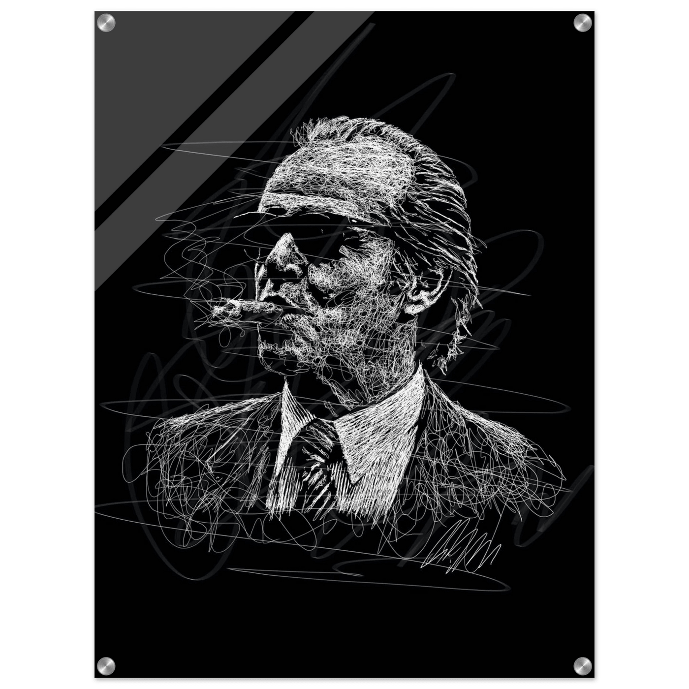 Iconic Al Pacino 'Scarface' Scribble Art Acrylic Print – Vibrant, Modern, Durable Wall Decor - Vibrantwalls