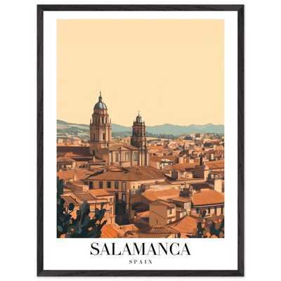 Salamanca Spain Framed Poster – Warm Hues Vintage Travel Wall Art with Wooden Frame - Vibrantwalls