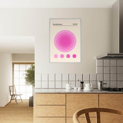 Bauhaus Pink Gradient Circle - Vibrantwalls