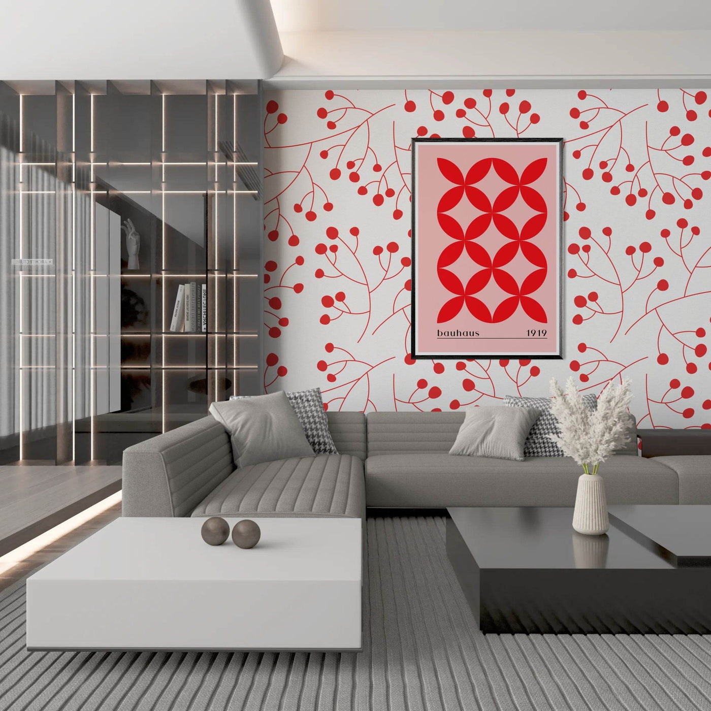 Bauhaus Minimalist Bold Red Geometric Design - Vibrantwalls
