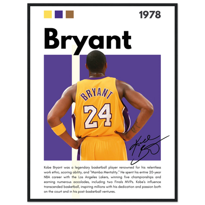 Kobe Bryant Mamba Mentality Lakers Framed Poster 60x80 cm 24x32″ Black frame Vibrantwalls