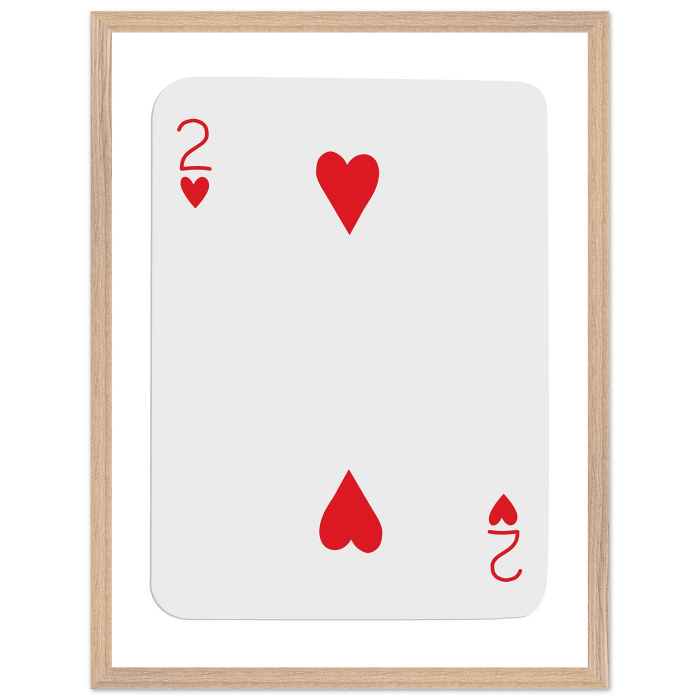 Two of Hearts Poker Card Print - Framed Wall Art, Eco-Friendly Wood Frame in Your Choice of Size & Finish - Vibrantwalls