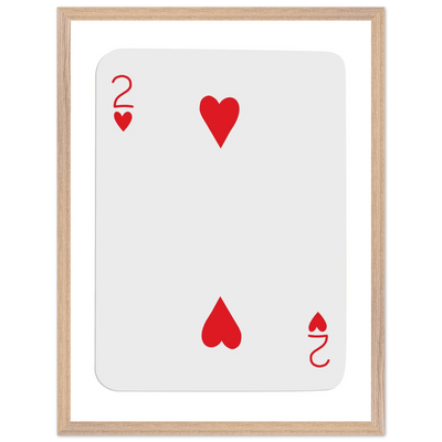 Two of Hearts Poker Card Print - Framed Wall Art, Eco-Friendly Wood Frame in Your Choice of Size & Finish - Vibrantwalls