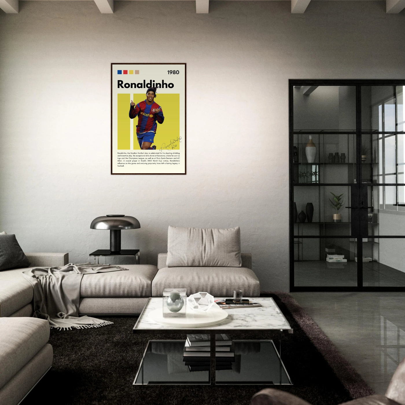 Ronaldinho Barcelona Football Legend Framed Brazil Poster Vibrantwalls