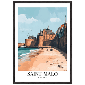Saint-Malo France Framed Poster – Vintage Coastal Wall Art with Custom Wooden Frame - Vibrantwalls