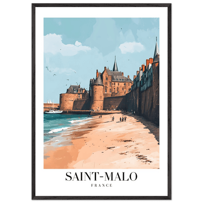Saint-Malo France Framed Poster – Vintage Coastal Wall Art with Custom Wooden Frame - Vibrantwalls