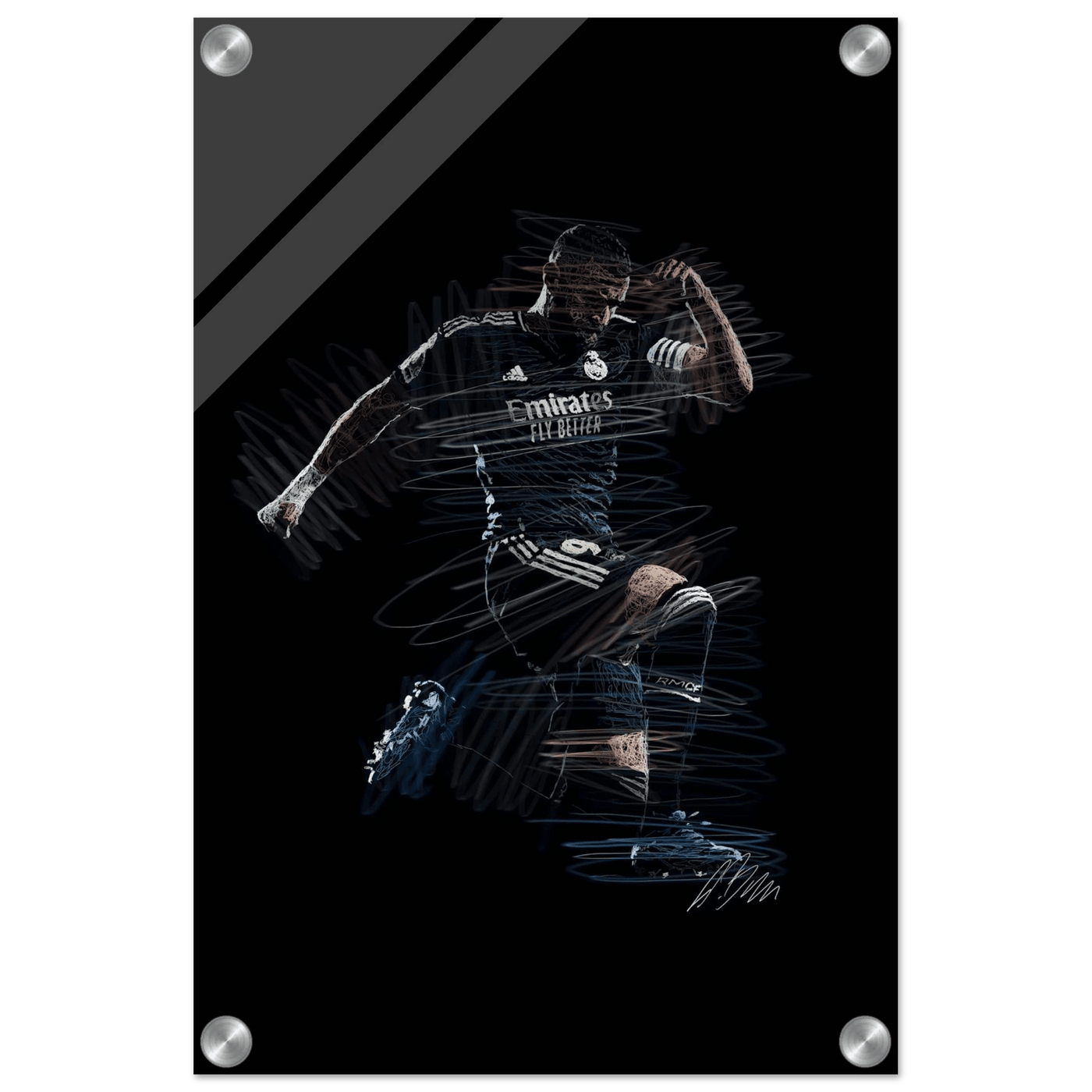 Dynamic Footballer Acrylic Print – Motion-Inspired, Durable, Modern Sports Wall Art - Vibrantwalls