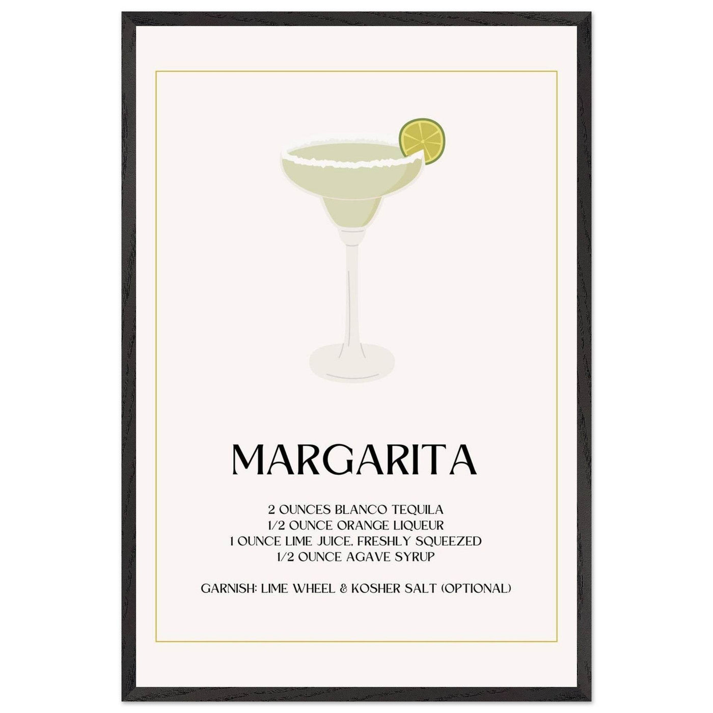 Margarita Cocktail Recipe Tequila Lime Salt Rim - Vibrantwalls