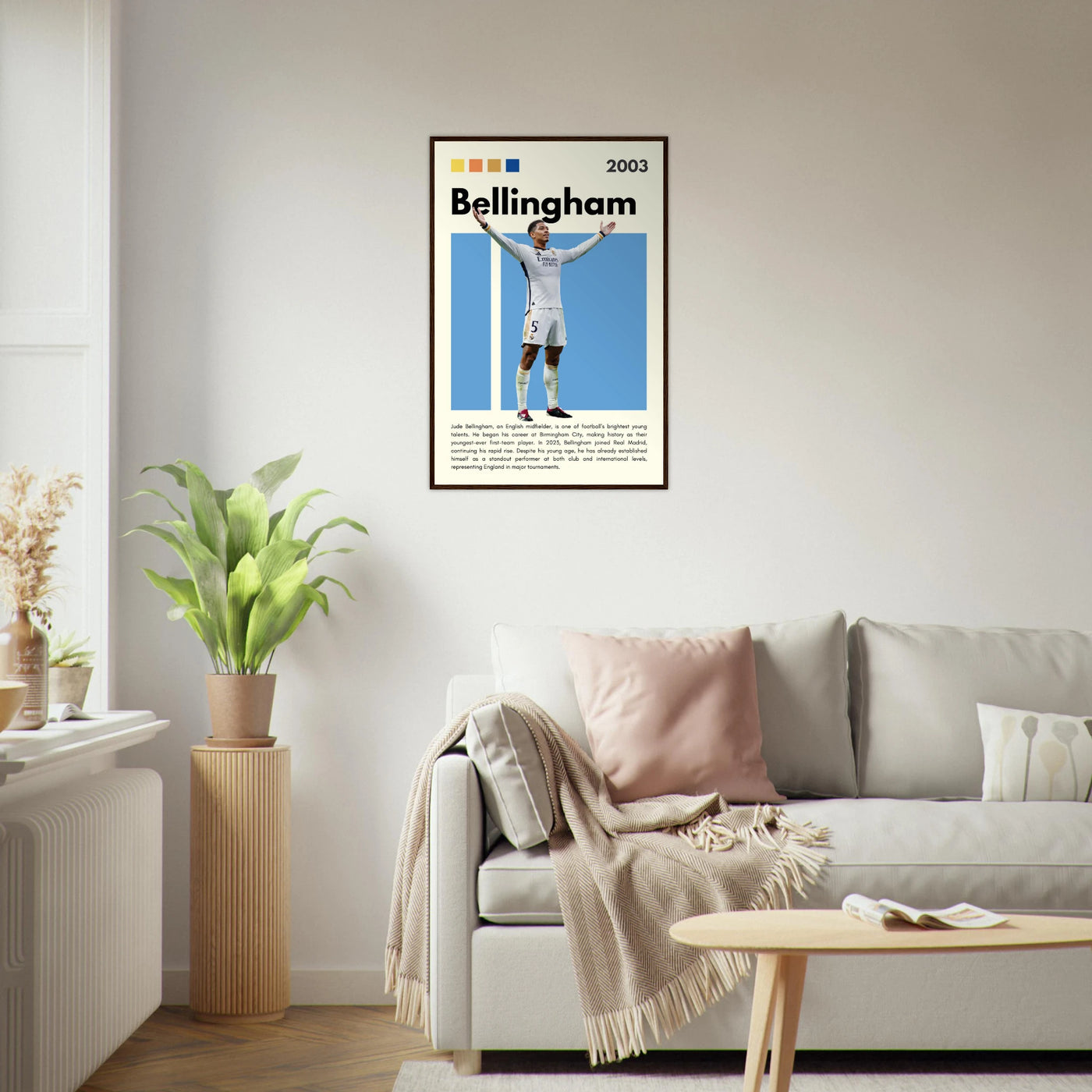 Jude Bellingham Real Madrid Football Poster – Modern Pop Art Print in Your Choice of Frame Vibrantwalls