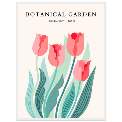 Botanical Garden Tulip Framed Poster – Pastel Florals & Nature Art Prints | Ready-to-Hang Wall Decor - Vibrantwalls